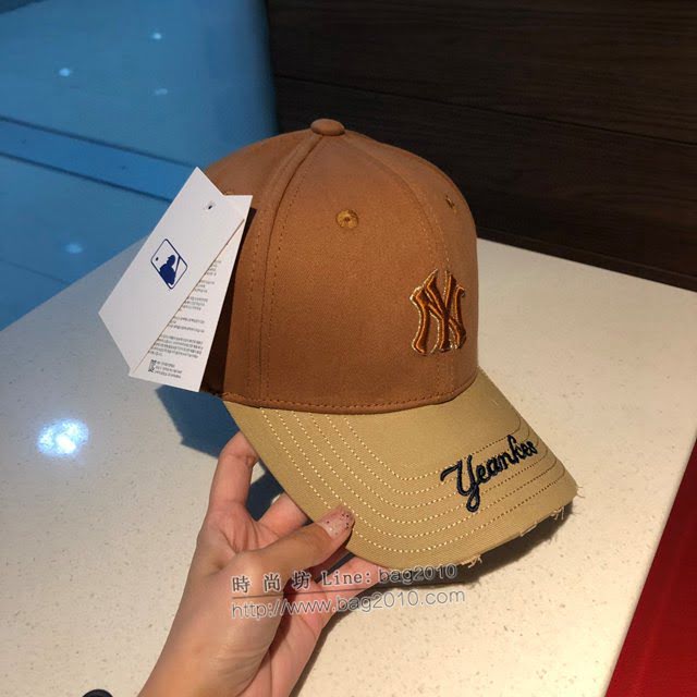 NY新品男士帽子 MLB做舊拼接棒球帽鴨舌帽  mm1480